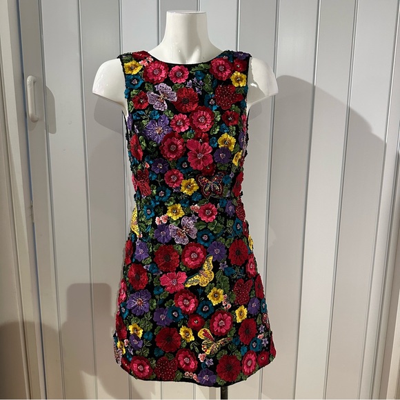 🎀SOLD🎀Alice + Olivia Lindsey Floral Embroidered Embellished Gown Dress - Picture 7 of 10